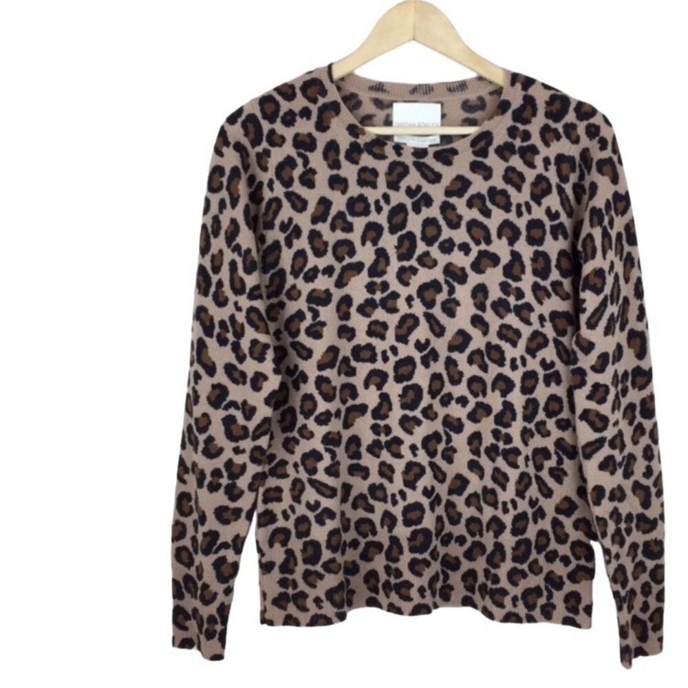 Cynthia Rowley Cashmere Leopard Sweater Top NWT